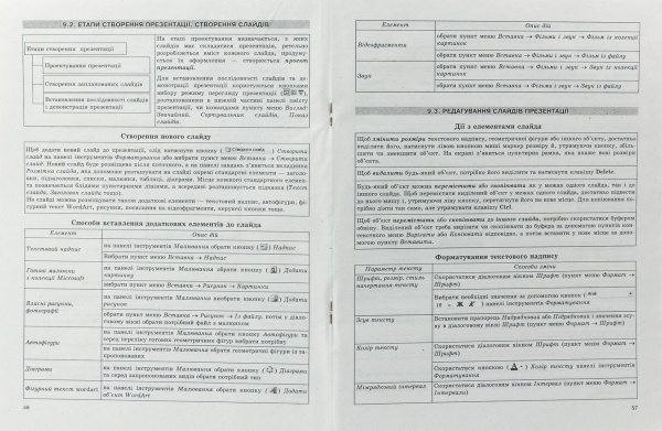 Таблиці та схеми. Інформатика