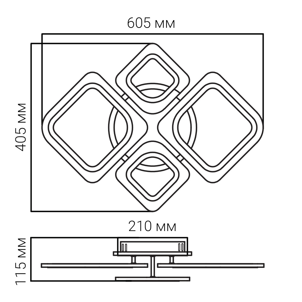 Люстра светодиодная ARDERO 4xLED-модуль белый AL6445