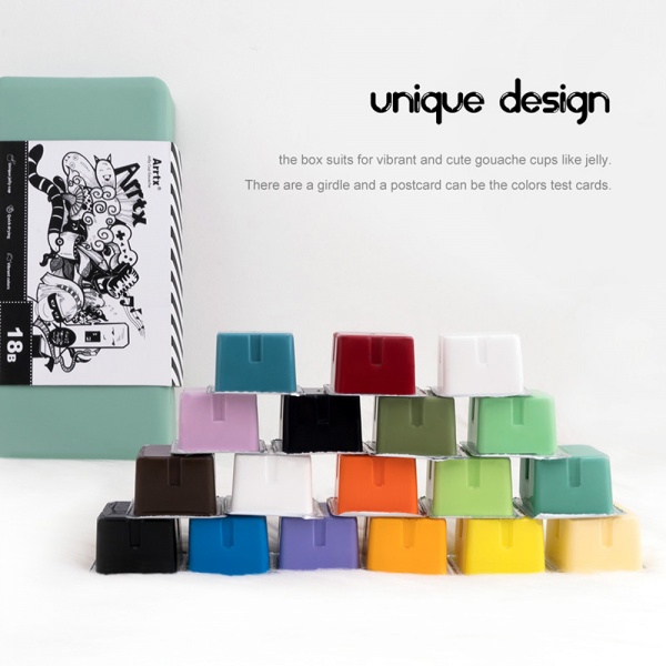 Набір гуашевих фарб AJG-001-18A 18 кольорів 30 мл LC302321 Arrtx