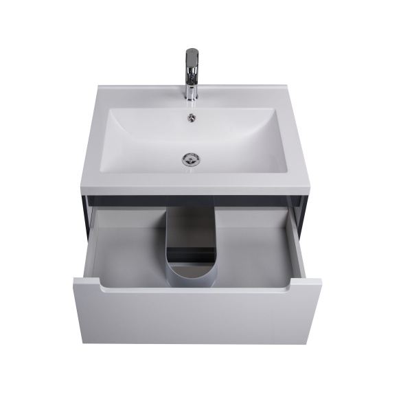 Тумба подвесная Мойдодыр Paula 60-A с умывальником Cosmopolitan 60