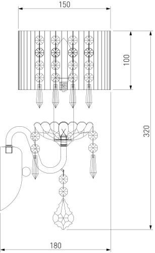 Бра Strotskis Amaryllis 1x40 Вт E14 хром/білий 2045/1 