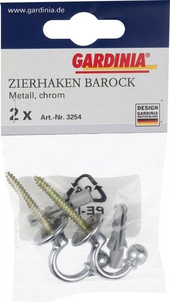 Держатель для шторы Бароко хром 3 см 3254