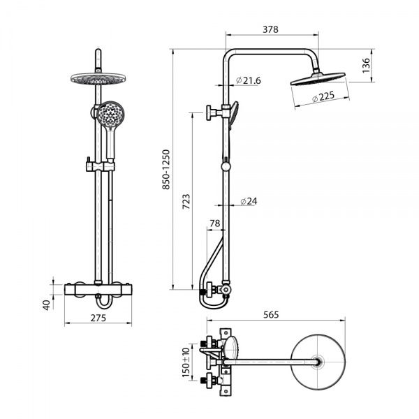 Душевая система Koller Pool с термостатом
