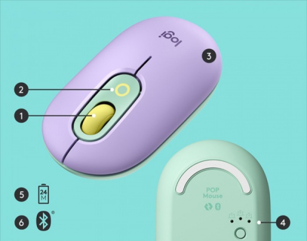 Мышь Logitech POP Mouse with emoji violet (910-006547) 