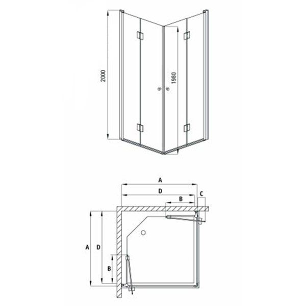 Душевая кабина Deante Kerric складная 90x90x200 см стекло 6 мм прозрачное