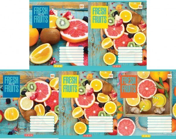 Комплект тетрадей Fresh Fruits 12 листов в клетку 25 шт. YES