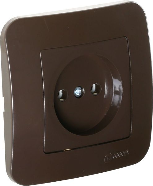 Розетка без заземлення Makel Lillium Natural коричневий