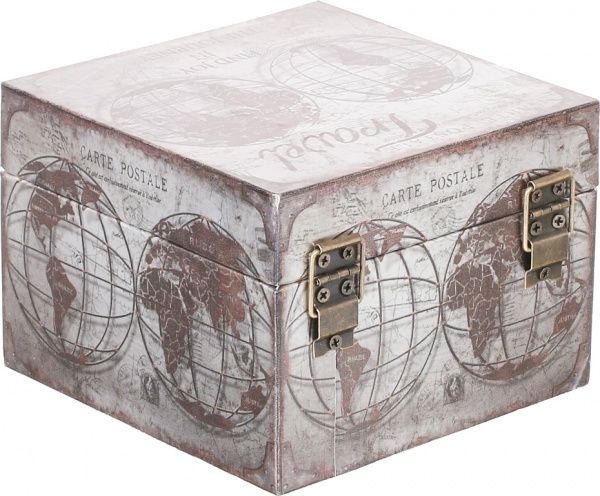 Шкатулка для украшений Карта мира 14x14x10 см XBX1802-S