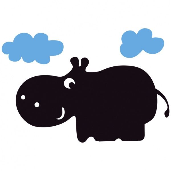 Наклейка для письма мелом Zatarga Бегемотик Z180020 39x45 см