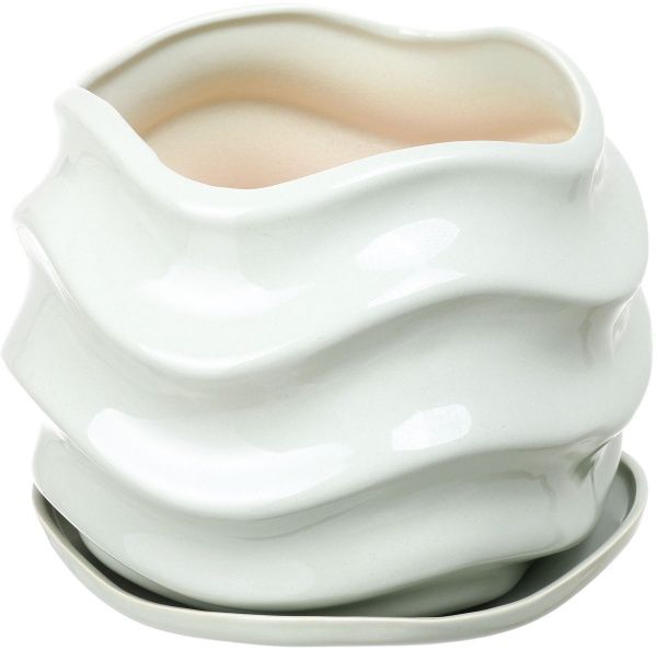 Горщик для квітів Eterna 19х16 см PT 201-16 круглий зелена хвиля 