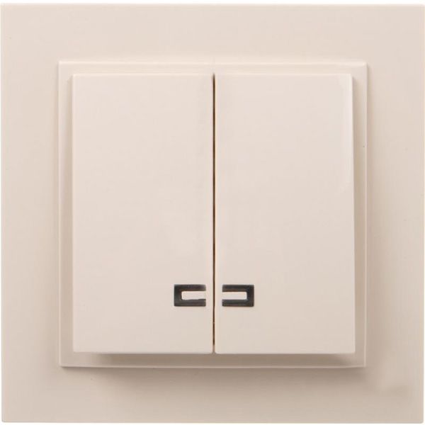 Вимикач двоклавішний Mono Despina з підсвіткою 10 А 250В кремовий 102-170025-103