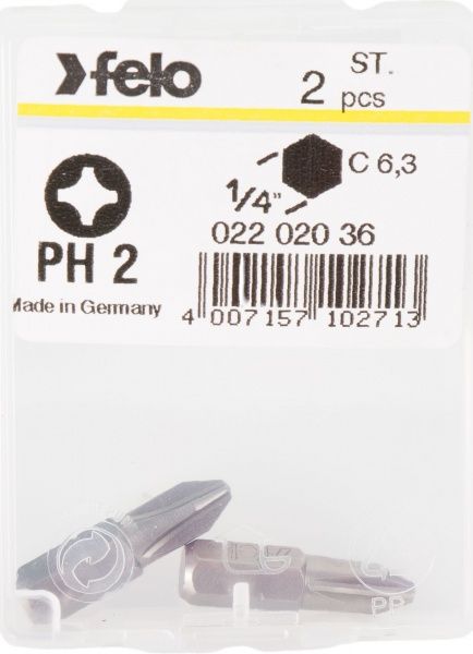 Бита Felo PH2x25 мм 2 шт. 02202036