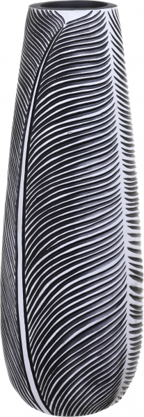 Ваза полирезиновая серая с черным Leaf Grey 16х16х46 см