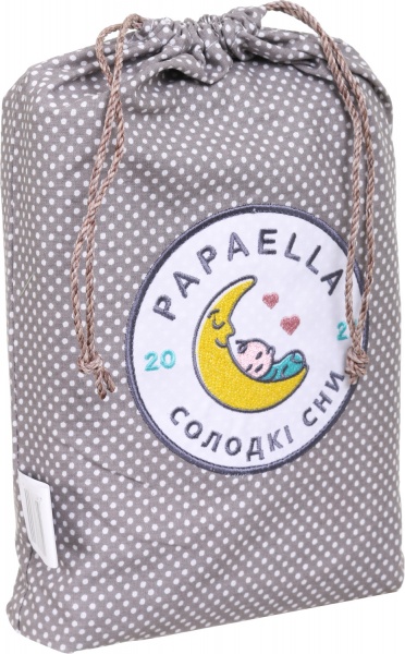 Комплект постільної білизни Papaella Горошок сірий із білим