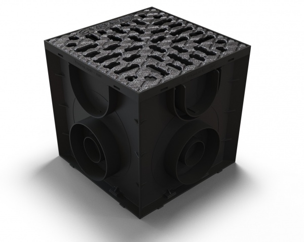 Дощоприймач Vodaland пластиковий Easy 250х250 з решіткою чавунною щілинною без корзини