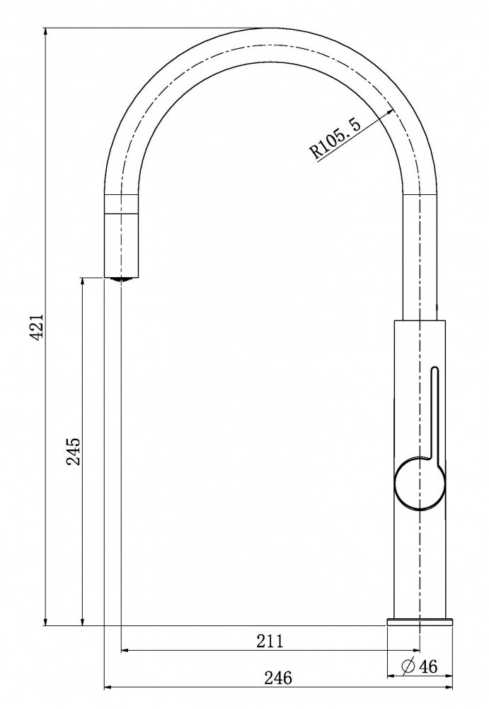 Змішувач для кухні Aqua Rodos 13000 LUNA