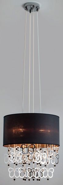 Люстра подвесная Strotskis Papillon 4x40 Вт E14 хром/черный 287/4
