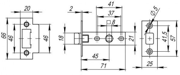 Защіпка дверна Latuna міжкімнатна 100 AB стара бронза