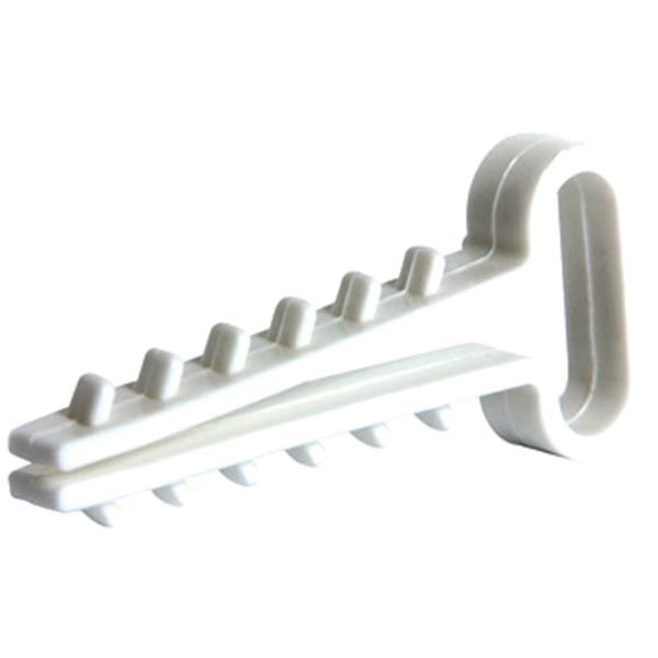 Дюбель быстрого монтажа для кабеля E.NEXT 14мм плоский 100 шт. белый