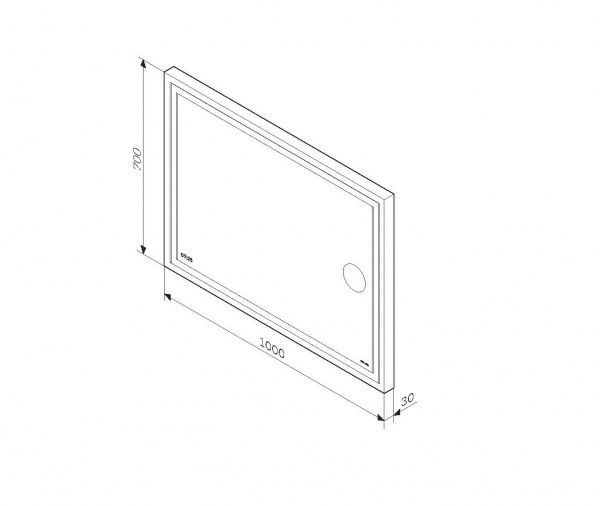 Зеркало AM.PM с контурной Led-подсветкой с часами и косметическим зеркалом 100 см M91AMOX1003WG38 