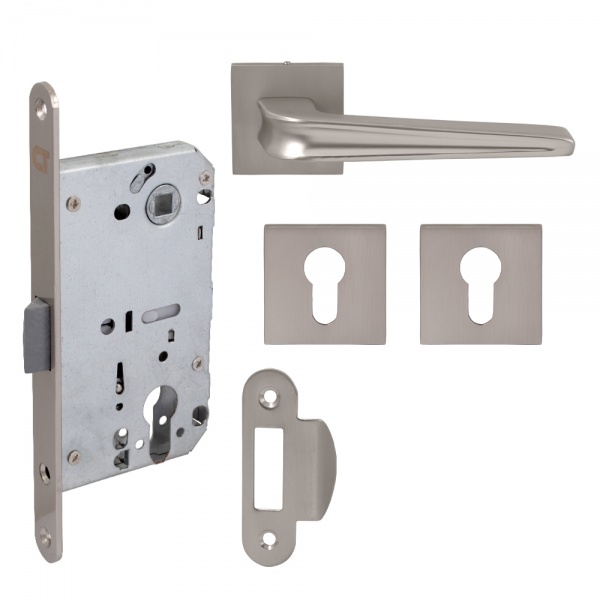 Комплект фурнитуры PZ Comit Garda А Yale 85 мм матовый никель без петель