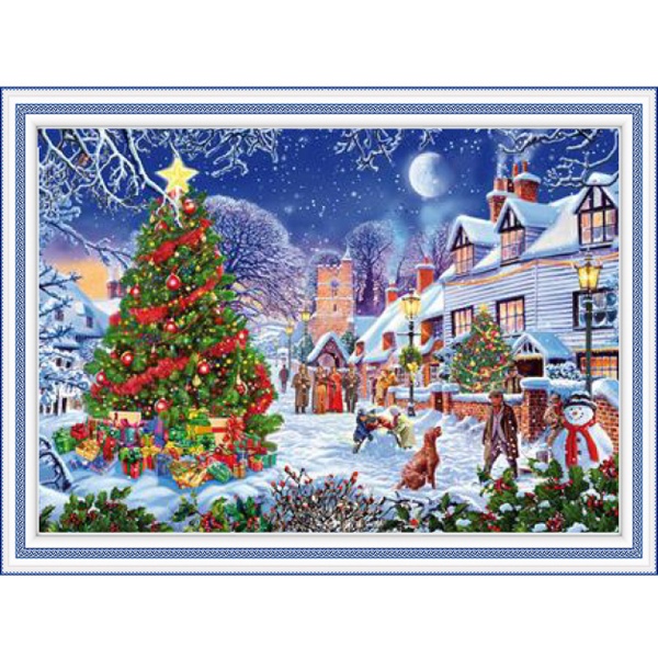 Картина стразами Новорічна ніч 40x50 см на підрамнику 954134 Santi 