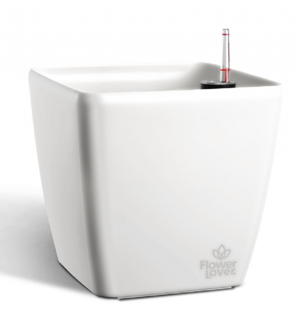 Вазон пластиковый пластик Quadrato 22x22x21 квадратный белый 5,4 л Plastkon (239861)