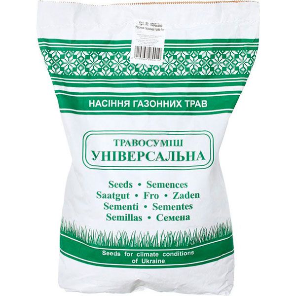 Насіння Яскрава газонна трава Травосуміш Універсальна 4 кг