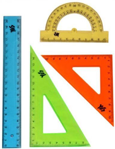 Набор линеек 4 предмета 20 см 370265 YES