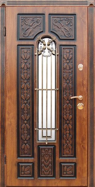 Двері вхідні Abwehr АП1-127 (V) (K7) (CПЗ) (ЗК) 086Л (ЗД+ПТ2) дуб золотий 2050x860мм ліві