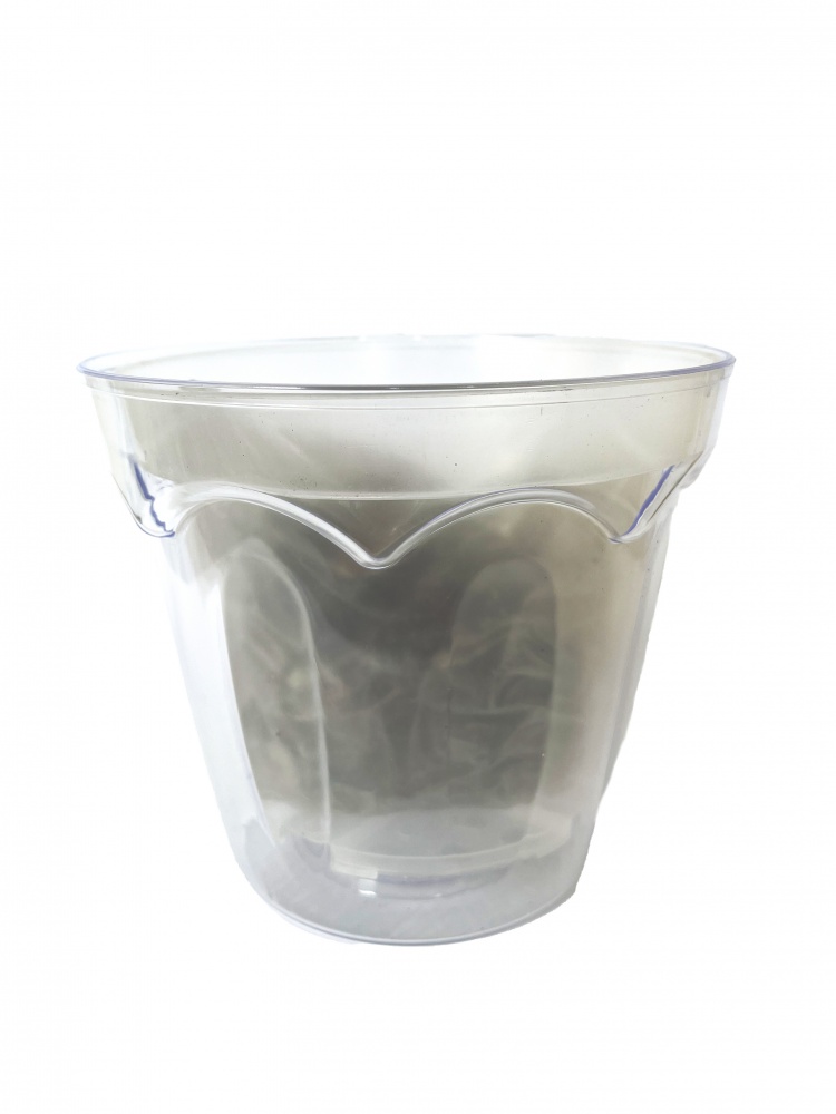 Кашпо для орхидей пластик КОЛИЗЕЙ с орхидейным субстратом D184 круглый прозрачный 0,5 л