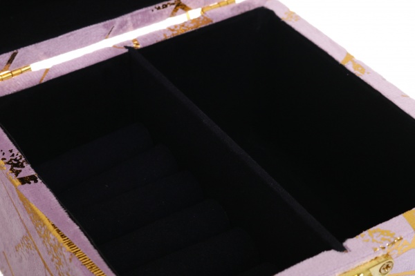 Сундук Геометрия 14х14х10 см пудровая с золотым