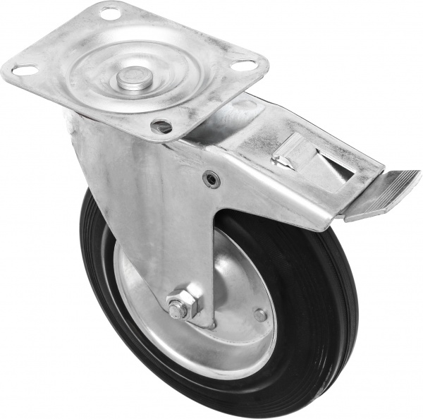 Колесо поворотное с площадкой и тормозом (аналог 40513175) d200 мм