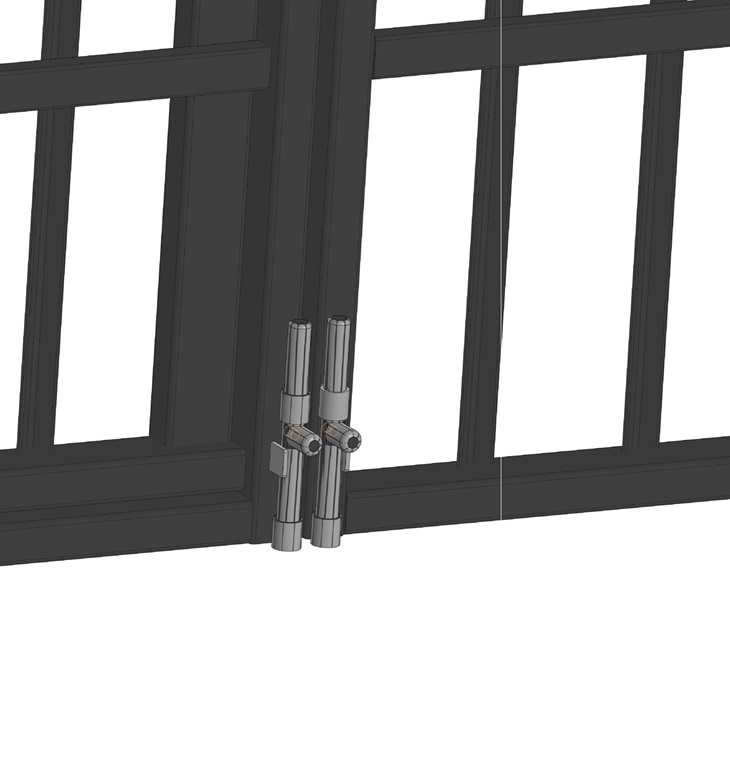 Ворота ковані Fijo з вбудованою хвірткою (Лофт 3D) 3500*2100*50