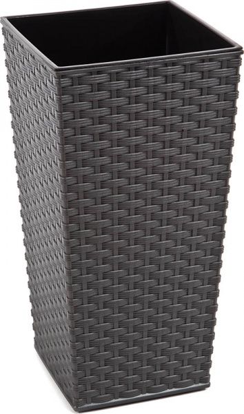 Горщик Lamela Фінезія ротанг 400 квадратний графіт 