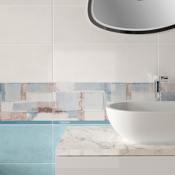 Плитка Cersanit Саміра біла структурна 20x60 