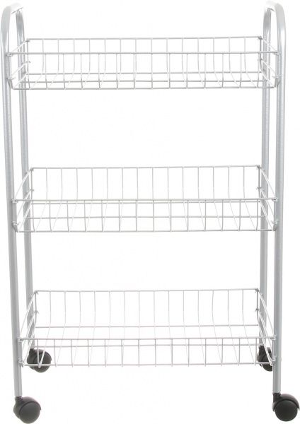 Этажерка 3-х уровневая серебристая 610x410x230 мм серебристый 