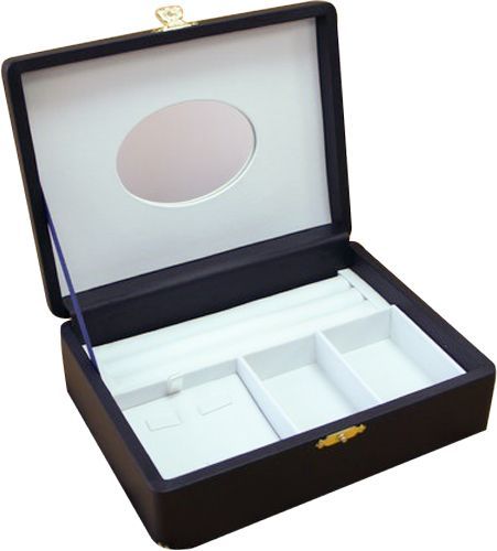 Шкатулка для украшений с зеркалом Селена синий/белый 180x135x60