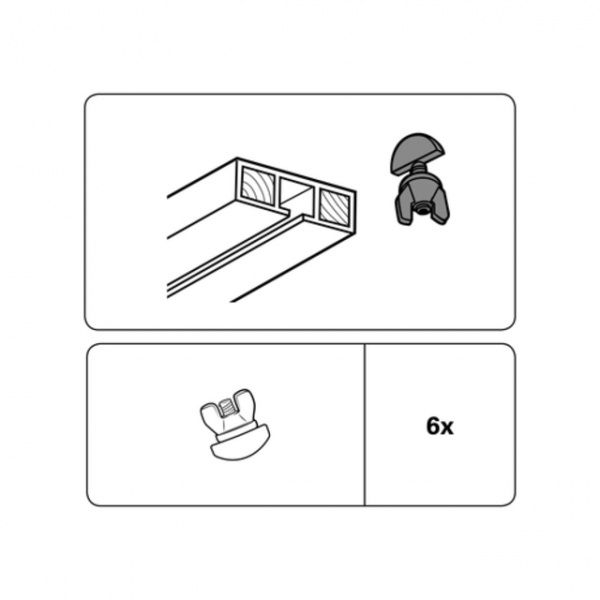 Фіксатор Gardinia набірний білий 6 шт. 