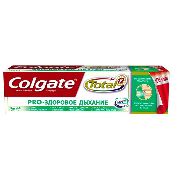 Зубна паста Colgate Total 12 Професійна Здорове Дихання комплексна антибактеріальна 75 мл