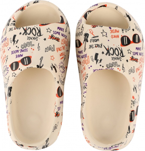 Шлепанцы No Name с принтом р.28 бежевый 