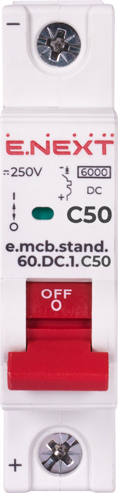 Автоматический выключатель E.NEXT e.mcb.stand.60.DC.1.C50 s081011