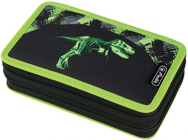 Пенал школьный Double Dino Skeleton 23 предмета 50026098 Herlitz черный