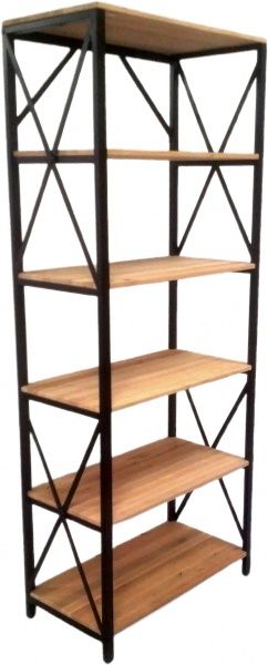 Етажерка СПМК №579 Лофт на 6 полиць 1870x750x400 мм чорний 