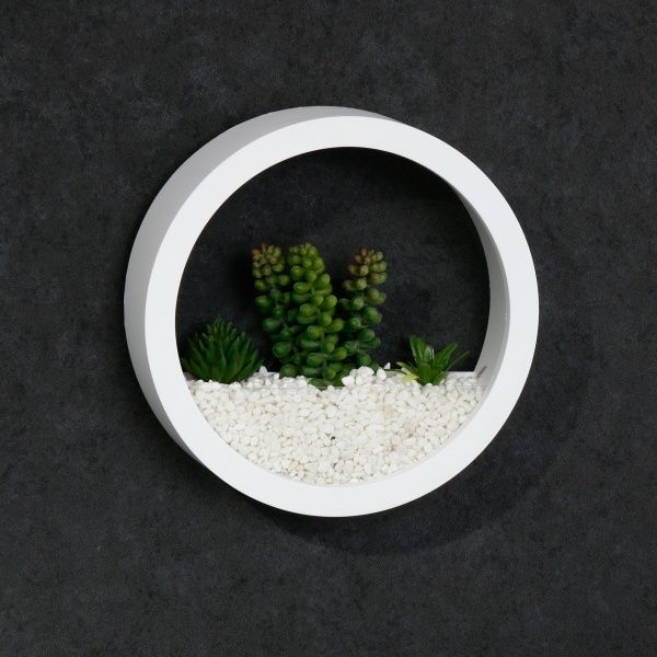 Декор настенный Nature круглый 20x20 см белый 