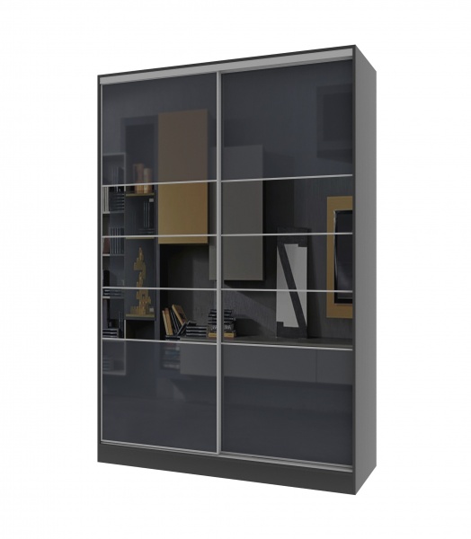 Шафа-купе Стандарт-1 2Д ДСП 140 м 1400x600x2400 мм антрацит двері ДСП