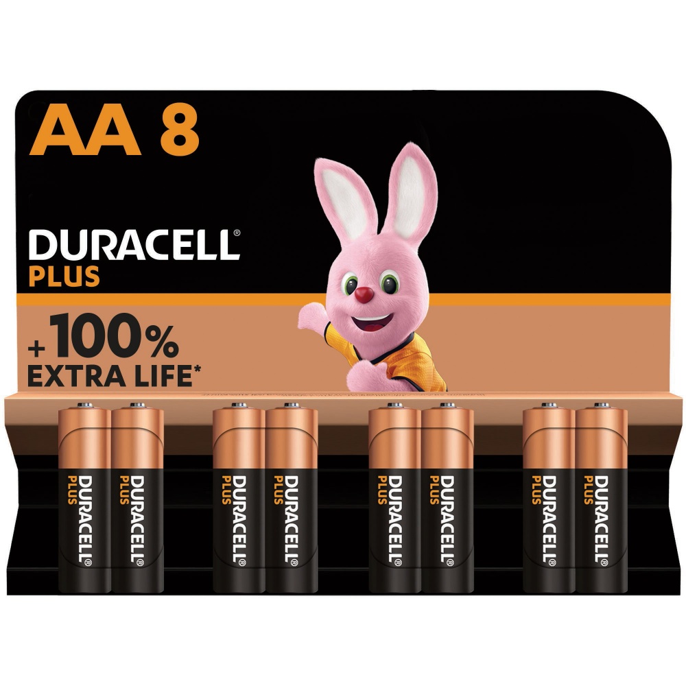 Батарейки Duracell Plus щелочные AA (пальчиковые) 8 шт.