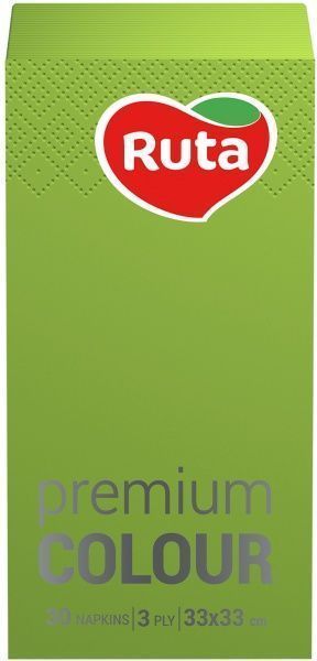 Салфетки столовые Ruta Premium Colour 33х33 см зеленый 30 шт.