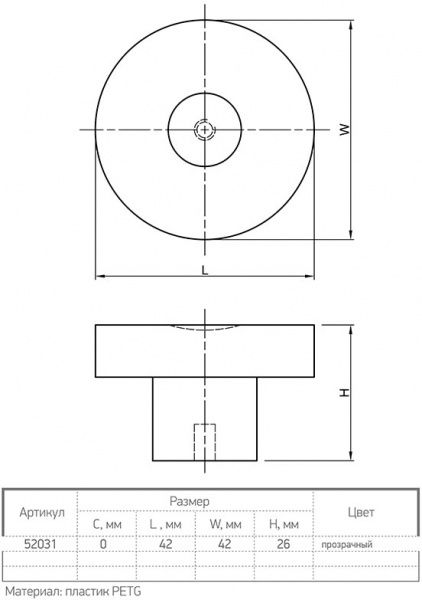 Меблева ручка 52031 прозорий Ferro Fiori PL 11003.01