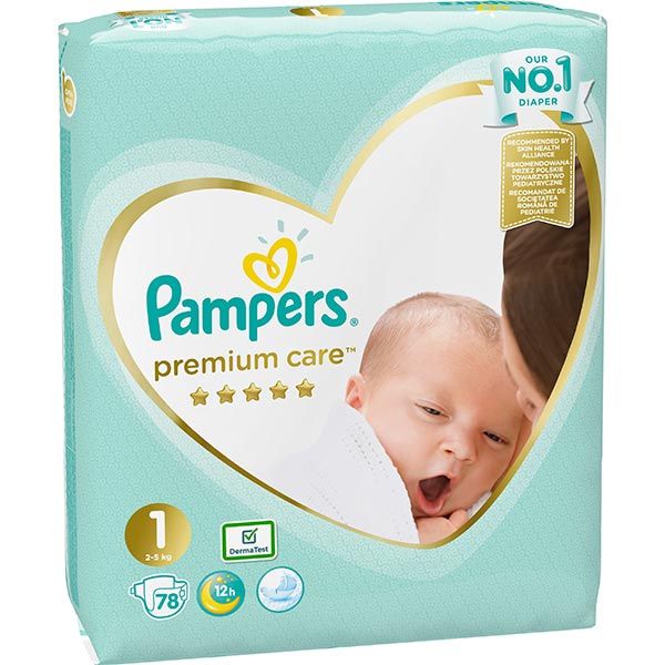 Подгузники Pampers Premium Care Newborn 1 2-5 кг 78 шт.